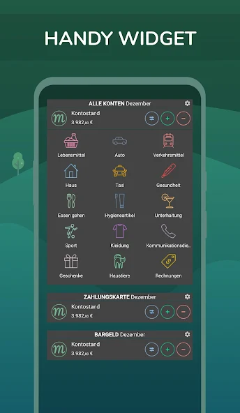 Haushaltsbuch App für Paare, Monefy