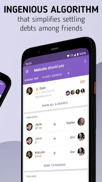Haushaltsbuch App für Paare, Settle Up
